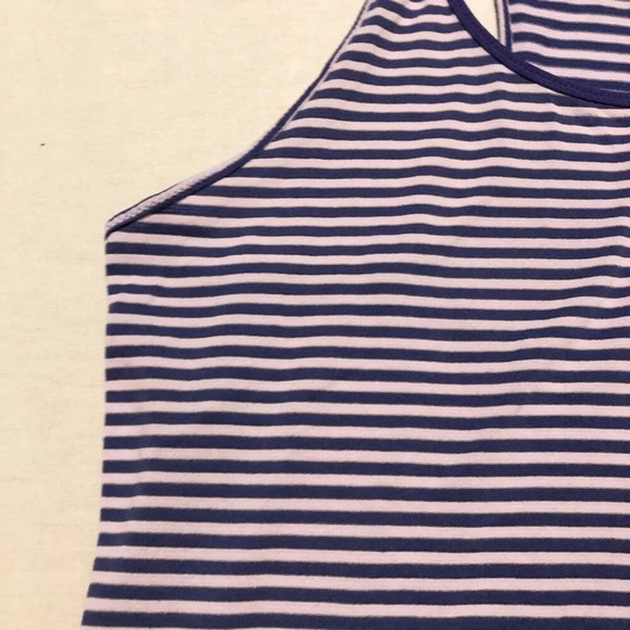 Lululemon Racerback Tank Medium Size Purple White Stripe Neoprene Size 6 - Picture 5 of 13